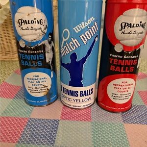 Spalding and Wilson Tennis Balls Set - Red, Blue cans